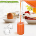 16 Pack 2oz Mini Reusable Plastic Ginger Shots Bottles Leakproof Juice Shot Bottles with Lids for Juice, Oil and Liquid Samples
