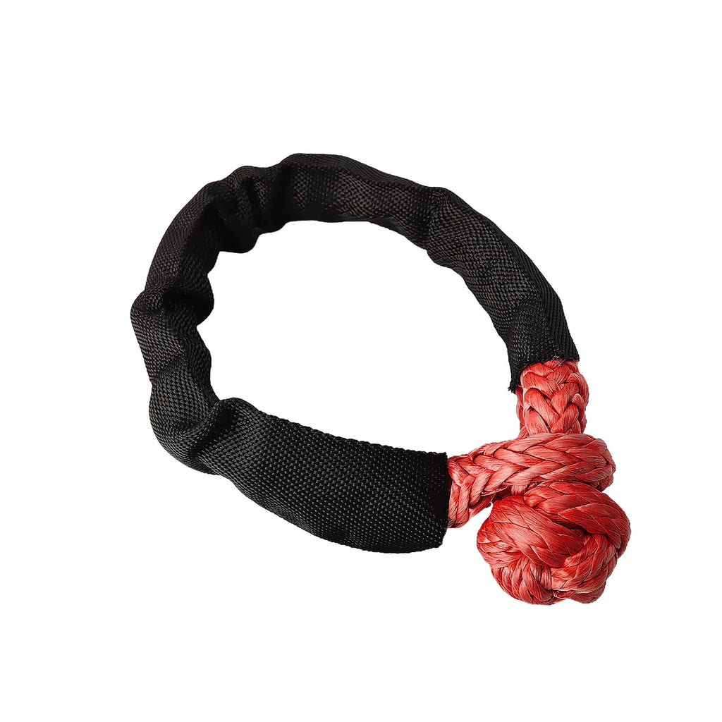 Winch Rope Synthetic Soft Shackle+Recovery Ring Set Rugged Shackles With Protective Sleeve for Truck UTV ATV Vehicle Recovery