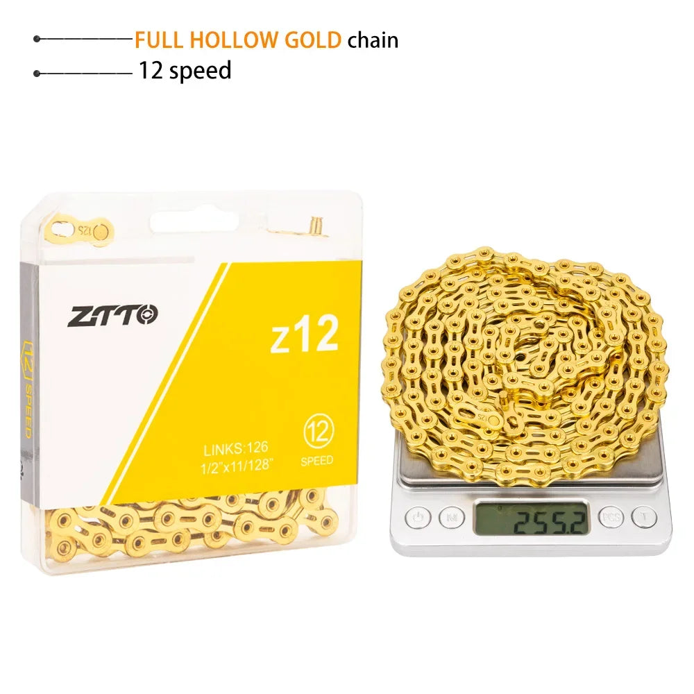 ZTTO MTB 12 Speed Chain 126L 126 Links 1X12 System Power Lock Connector with Missing Link 12s chain For Mountain Road Bicycle