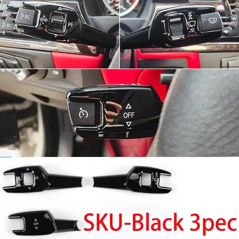 Automotive Turn Signal Wiper Switch Trims Steering Wheel Headlight Switch Trims for BMW 3 4 5 6 7 X1X3X5X6 Interior Accessories