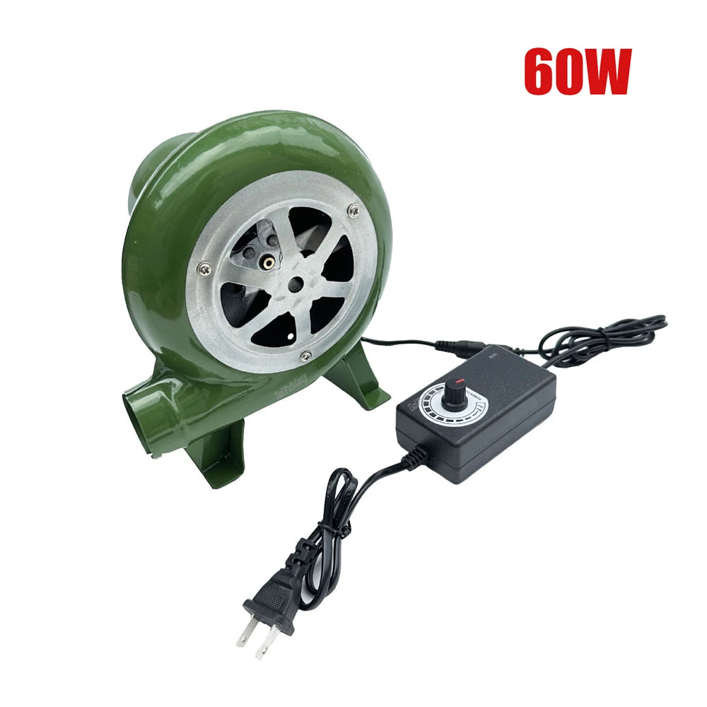 Electric Blower Fan BBQ Fan 100v 220v Suitable for Barbecue Mini Blacksmith Forges Blower with Speed Adapter AC100-240V M89B