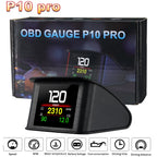 P10 Pro Head Up Display On-board Computer Car Digital OBD2 Mileage OBD Driving Computer Display Speedometer Temperature Gauge