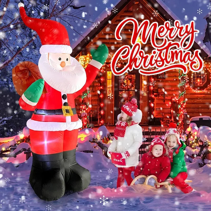 Backpack Santa Claus Christmas Decoration Inflatable Toys With LED Light 1.8M Inflatable Model Holiday Gift Indoor Outdoor Decor