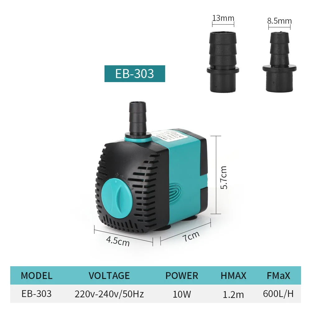 Submersible Aquarium Water Pump EU Plug 220-240V Ultra-Quiet Filter 3-85W