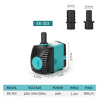 Submersible Aquarium Water Pump EU Plug 220-240V Ultra-Quiet Filter 3-85W