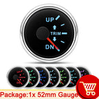 52mm  Trim Gauge Up To Down for Inboard Outboard Engine Boat Marine Trim Tilt Indicator Meter 0-190 Ohm 7 Color Backlight