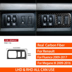 For Renault Fluence Megane 3 RS 2009-2017 Real Carbon Fiber Stickers Central Radio AC/CD Shift Door Panel Car Trim Accessories