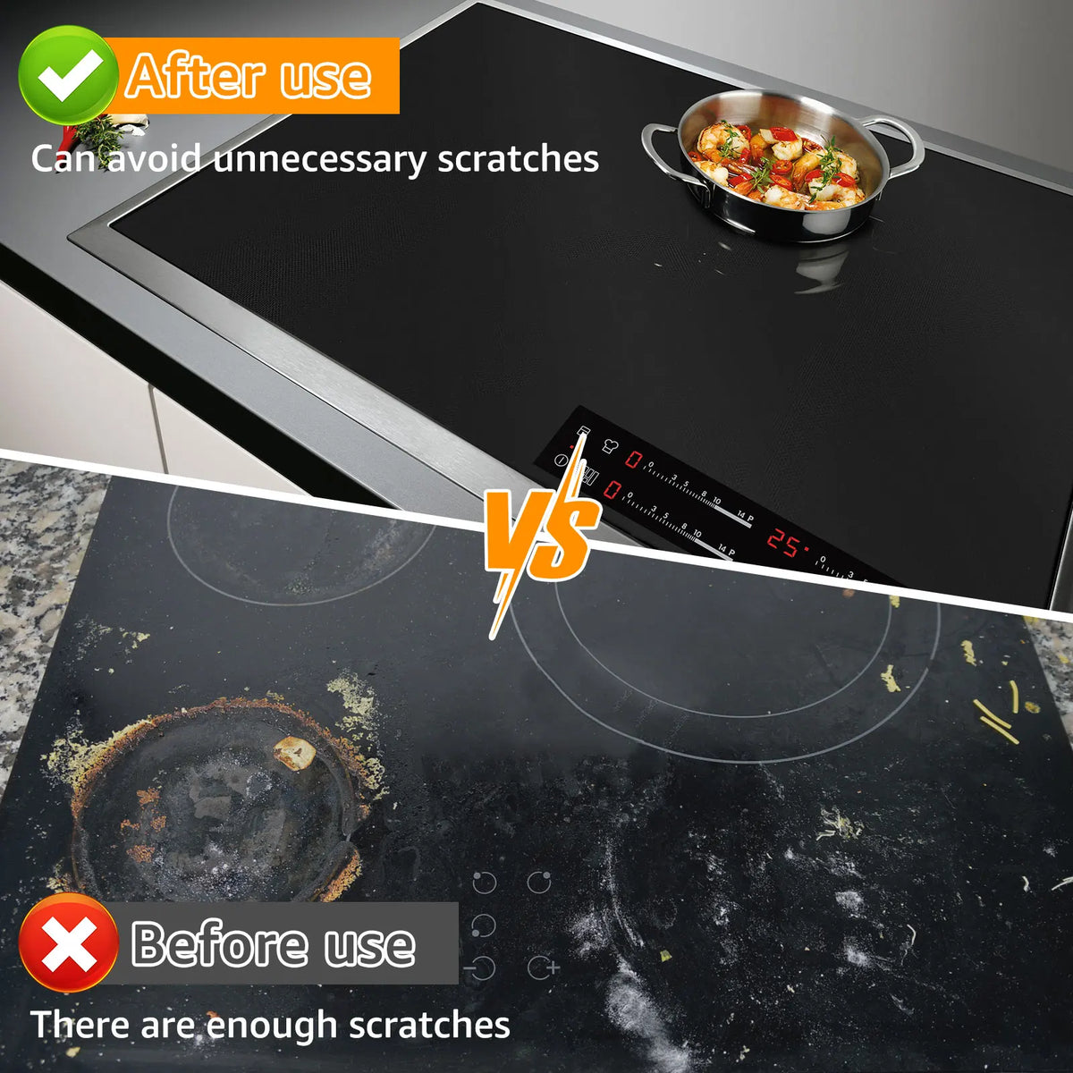 Silicone Induction Cooktop Mat Non-Slip Electric Stove Top Cover Protector 52x78cm 1pc