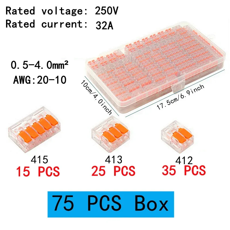 Quick connector, DIY wire connector (28-12 AWG), 2/3/4/5 ports, plug-in electrical connection terminal, mini cable terminal