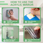 4/8/16Pcs Self-adhesive Acrylic Mirror Bathroom Shower Makeup Anti Fog Mirror Home DIY Decoration Tile Shaving Mirror Sticker