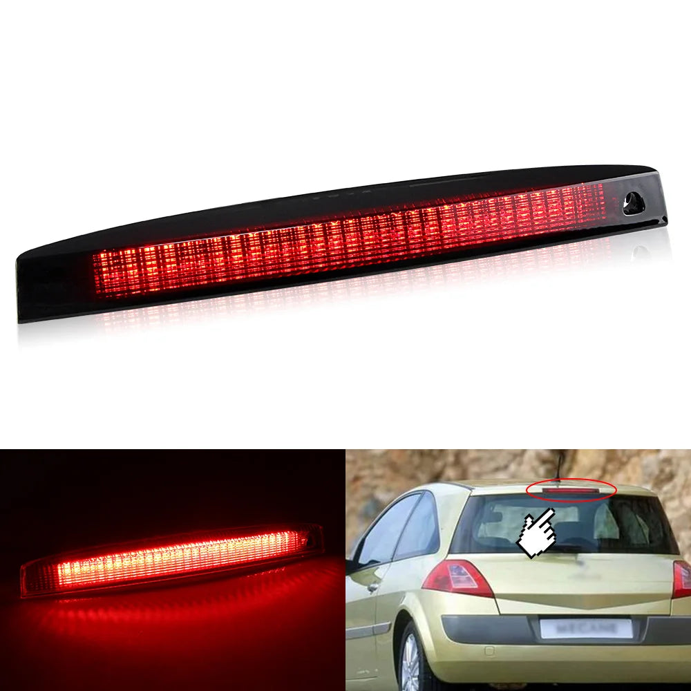 1X Third 3Rd Brake Light, LED Stop Lamp for Renault Megane MK II 2003-2008 Rear Tail Light, Red Shell OEM：8200175538