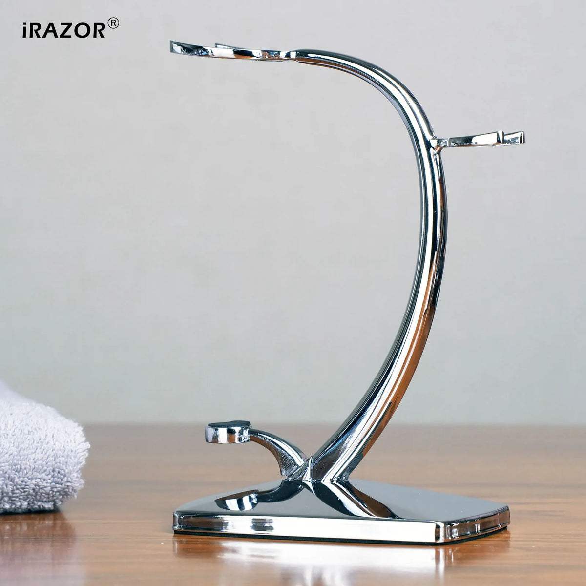 iRAZOR Shaving Bowl and Stand Set with Magnetic Base - 304 Steel Bowl & Chrome Plated Alloy Stand,Fit Most Razors and Brushes