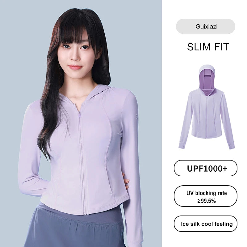 GOLDEN CAMEL Cape Sun Protection Clothing Anti-ultraviolet Breathable Ice Silk Quick-drying Skin Tights Sun Protection Jacket