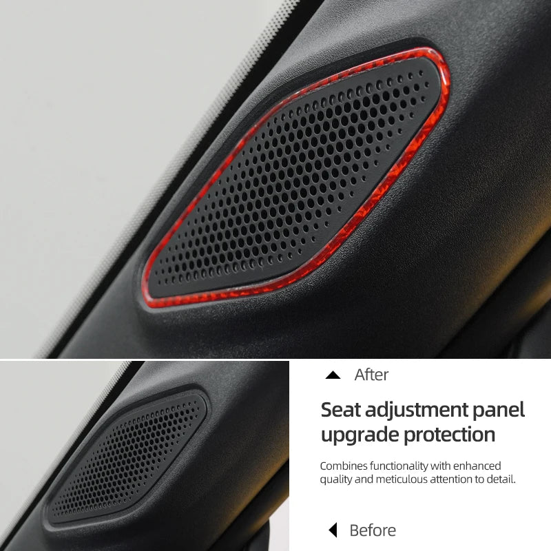 Carbon Fiber Auto A-Pillar Speaker Panel Cover Trim Sticker For Ford Mustang GT 2024 2025 Car Interior Decor Tuning Accessories