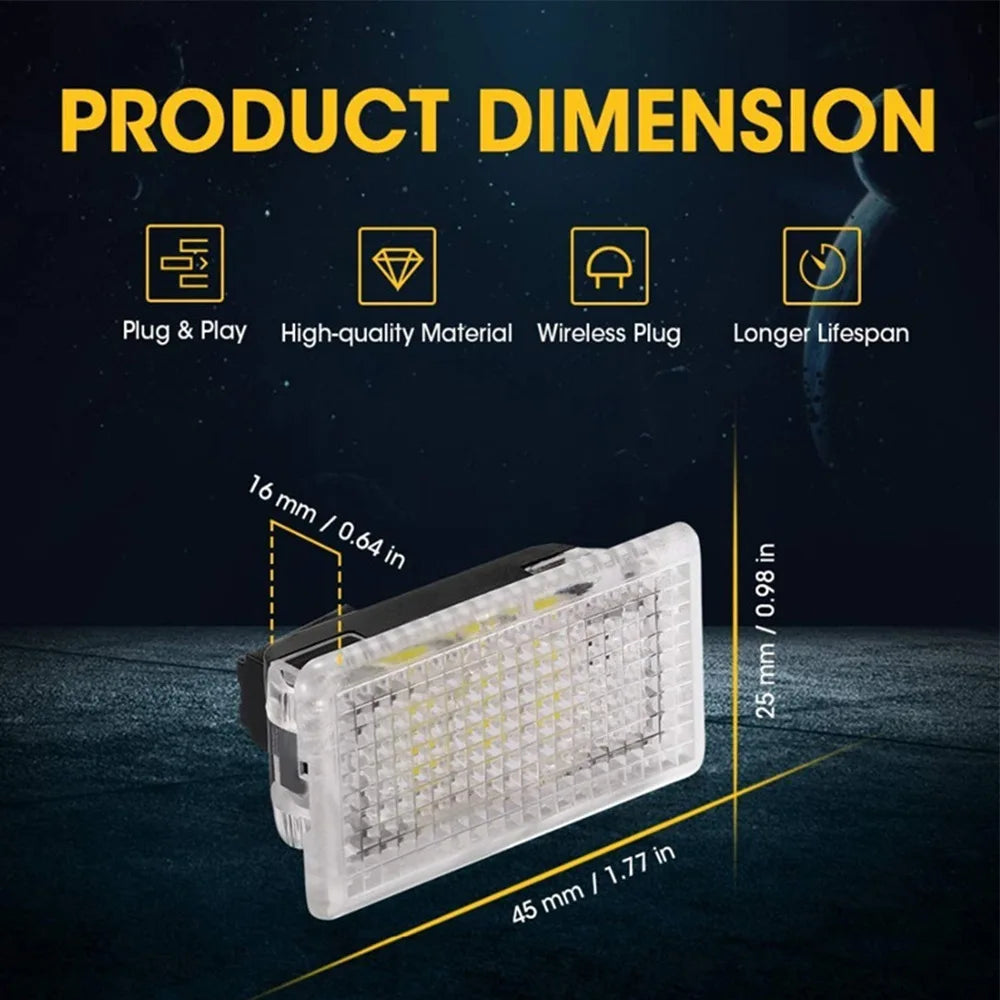 For Tesla Model 3 Y S X LED Interior Footwell Light Ultra Bright Puddle Door Bulb 2017- 2023 Upgrade Trunk Lamp Accessories
