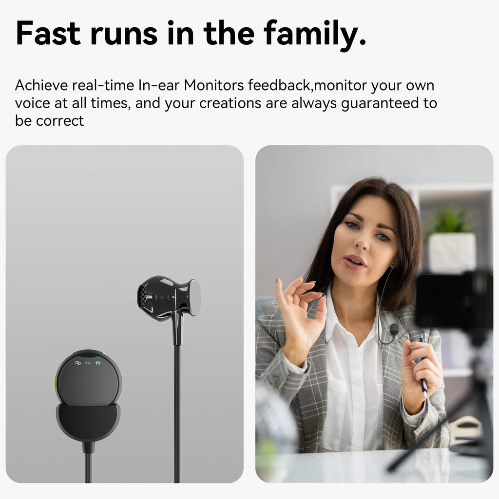 Lenovo Magnetic Wireless Lavalier Microphone 100M Noise Reductionfor with Charging Box Professional Microphone for Recording