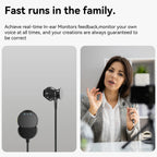 Lenovo Magnetic Wireless Lavalier Microphone 100M Noise Reductionfor with Charging Box Professional Microphone for Recording