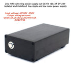 24W AC-DC Switching Power Supply Adapter, Isolated Regulated 5V 9V 12V 24V, Black/Silver