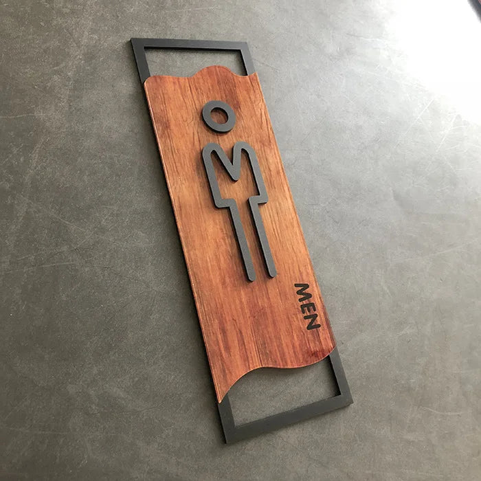 Imitation Wood Bathroom Signage Toilet Signage Address Gym Dressing Room Bathroom Wall Attached Bedroom Bathroom Door Signage