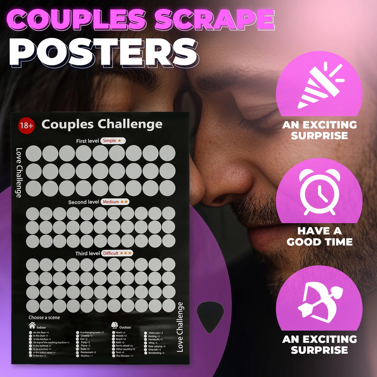 100 Things on Date Night Couple Dating Scratch Off Poster Valentines Day Scratch Off Poster Funny Love Game Scratch Off Poster
