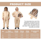 1 Set Professional Ventilated Full Body Beekeeping Bee Keeping Suit With Gloves Cotton Beekeeper Costume For Honey Harvesting