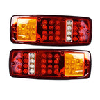 2Pcs LED taillights turn signals brake lights and reversing lights suitable for trucks buses tractors lorries pickups and RVs