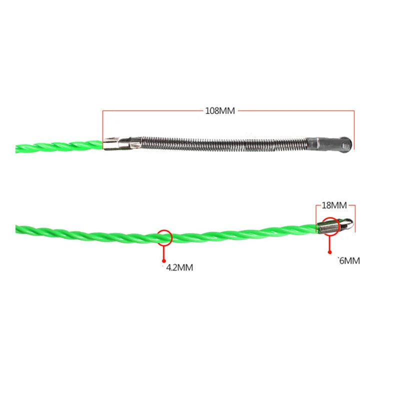 4.2mm Cable Push Puller Fiberglass Duct Rodder Fish Tape Electrical Wall Wire Cable Guide Device Aid Tool 5/10/15/20/25/30M
