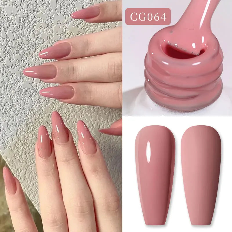 BORN PRETTY 10ml Snow Glitter Gel Nail Polish Pink Milky White Jelly Sequins  Semi Permanent Nails Art Design Varnish Manicure
