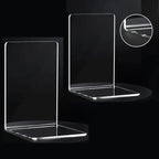 8 Pieces Bookends,Clear Bookends for Shelves,Heavy Duty Book Ends andDesktop Organizer,Book Stopper for Books/Movies/CD