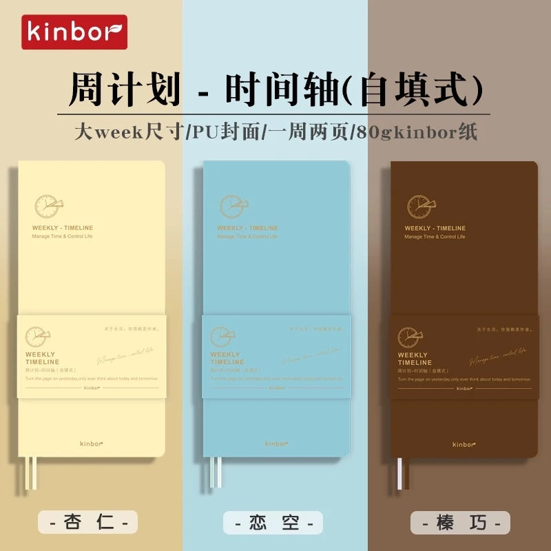 Kinbor Weekly Planner 2026 A5 A6 Pocket Notebook Daily Plan Month Year Calendar Agenda Soft Cover Timeline Schedule Note Book