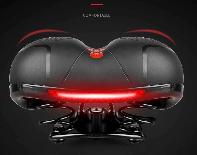 Reflective Shock Absorbing Hollow Bike Saddle MTB Bicycle Seat Breathable Rainproof Cycling Road Mountain Cycling Accessory 0402