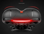 Reflective Shock Absorbing Hollow Bike Saddle MTB Bicycle Seat Breathable Rainproof Cycling Road Mountain Cycling Accessory 0402