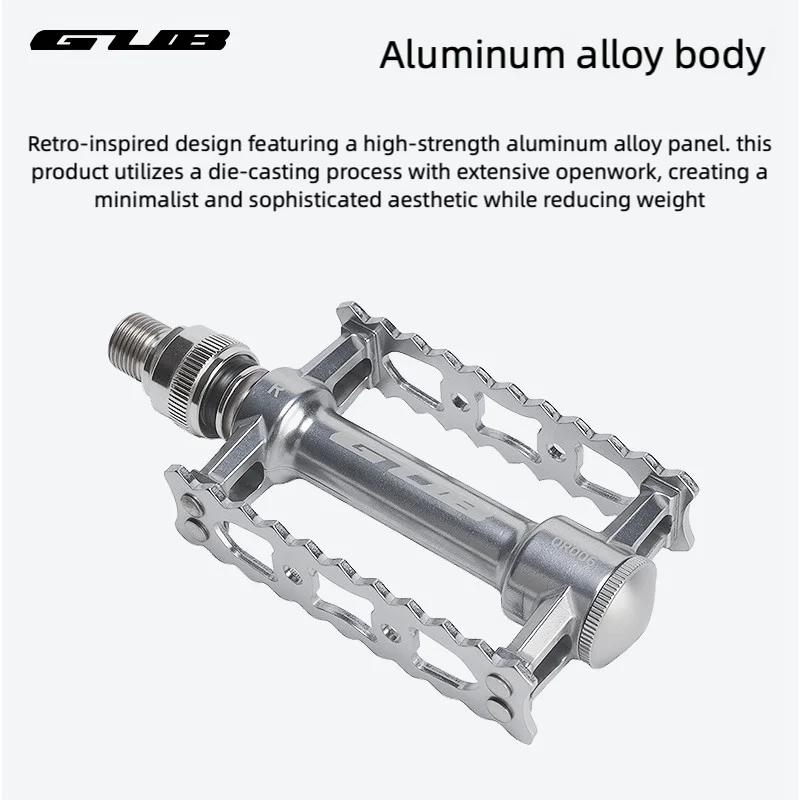GUB QR006 Retro Quick Release Folding Mountain Bike Aluminum Alloy Bicycle Pedal with Triple Bearings Anti-Slip