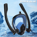 Adults Full Face Snorkel Mask Double Breathing Tube 180° Wide-Eye Panoramic Vision Advanced Anti-Fog Swim Leak-Proof Adventures