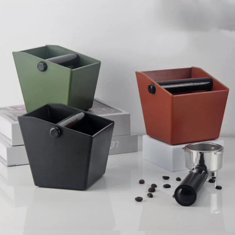 Coffee Knock Box Espresso Grounds Container Coffee ABS Bucket Anti Slip Powder Beveled Residue Barista Accessories Maker Tools