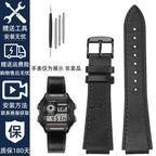 Retro Genuine Leather Watchband For Casio AE1200 AE1300 A158W/A168 W-216H Vintage Watch Strap convex mouth Men's Bracelet 18MM