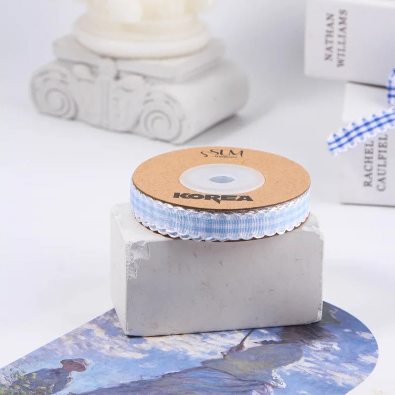 Kewgarden 10mm 25mm 38mm 1" 1.5" Plaid Ribbon DIY Hair Bows Accessories Clothing Sewing Materials Handmade Tape Crafts 10 Yards