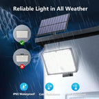 400 LED Solar Lights Outdoor 3 Modes Motion Sensor LED Solar Spotlight Waterproof Solar Powered Wall Light Garden Garage Yard