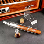 Glass Cigar Tubes Humidor Set, Cigar Flavor Infuser, Ball Base & Wooden Plug, Cigar Incense Glass Tube Set, Cigar Humidor