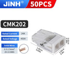 50Pcs Mini Quick Wire Connectors 2/3/4/5/6/8 Ports Terminal Block Hard Stainless Easy Electric Quick Push-In Light House Wiring