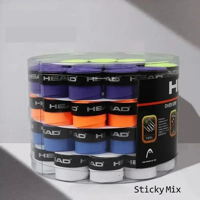 60pcs Tennis Racket Overgrip Tape PU Sweat Absorbent Handle Wrap, Dry or Sticky, Black/White