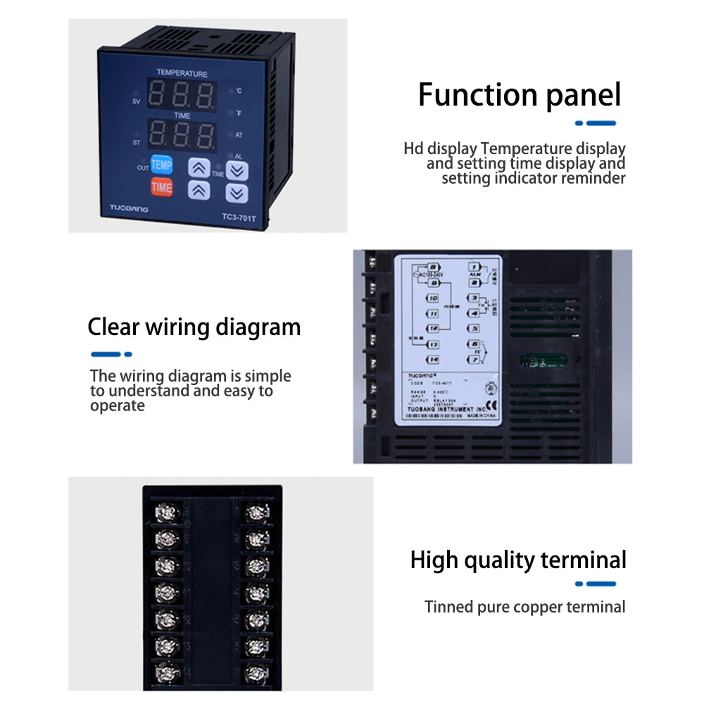 TC3-401T multifunctional digital display temperature controller high-precision temperature time integrated hot stamping machine