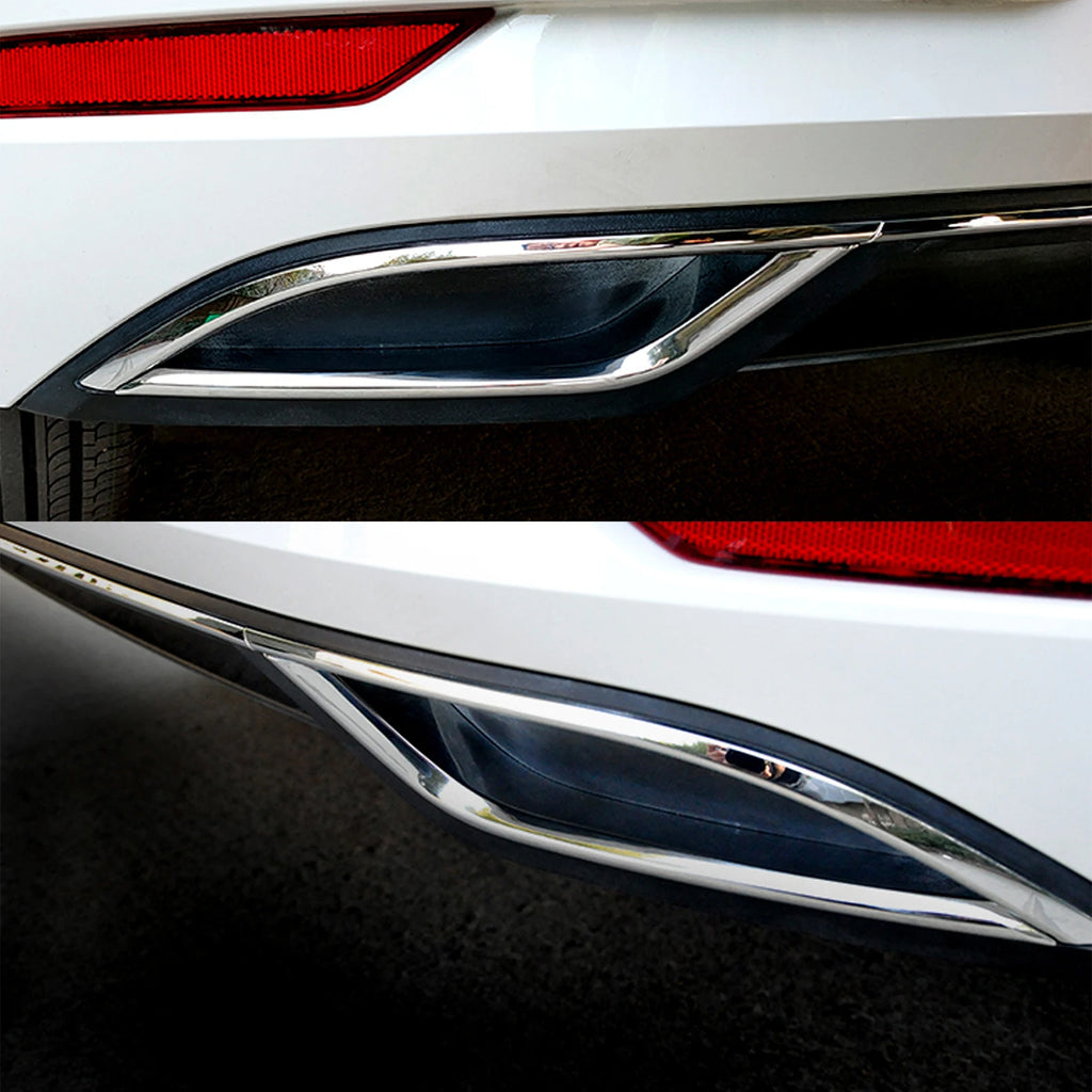 1 Pair Rear Bumper Trim Bezels Stainless Steel Chrome Left and Right For Golf Mk7 VII 5-door sedan 2018
