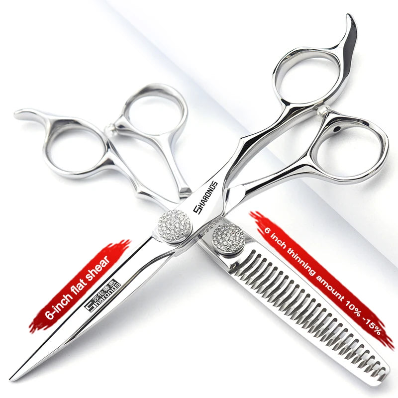 440C Japanese Stainless Hairdressing Scissors 6 Inch / 7 Inch Hair Scissors Right hand Barber Shears Left Handle Hair Cutting