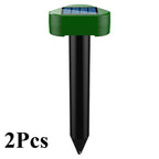 Solar Powered Ultrasonic Animal Repellent Outdoor Waterproof Pest Deterrent, 2pcs (Round/Square/Triangle)