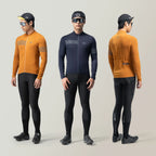ROCKBROS Autumn Winter Cycling Jersey Lightweight High Elastic Cycling Shirt Full Zipper Long Sleeve Jersey Men Cycling Clothing