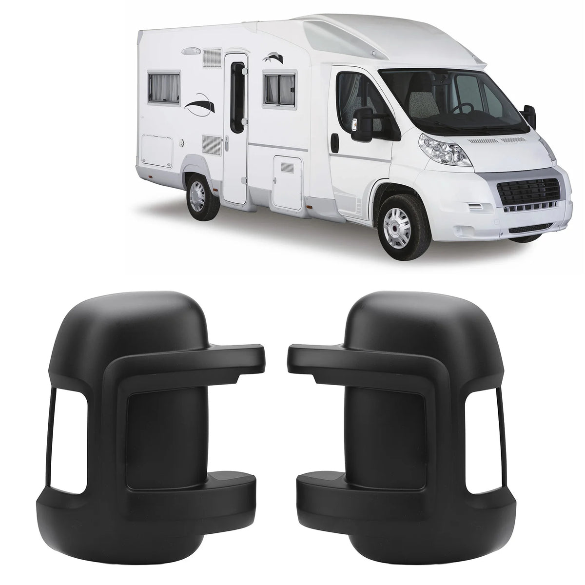 Car Rearview Mirror Cover Cap Protective High Strength Side Mirror Cover Trim for Ducato 250 2006 and After Black Car Accessorie