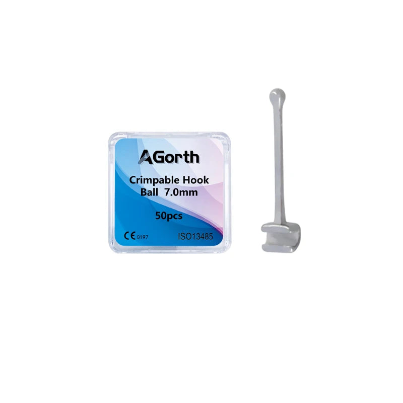 50Pcs/Box Dental Orthodontic Bondable Crimpable Hooks Sliding Long Short Type Multi-Function Long Hook Fixed On Archwire Bracket