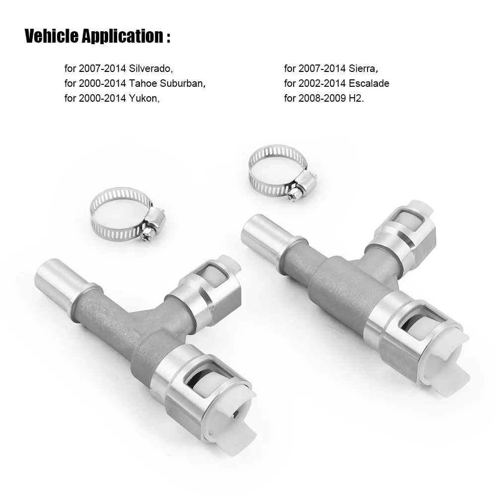 New 15055342 15055343 Metal HVAC Heater Hose Connector For Cadillac Escalade For Chevrolet Tahoe/Silverado For GMC Sierra/Yukon