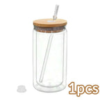 16OZ DIY Snowglobe Tumbler with Pre Drilled Hole Reusable Plastic Water Bottles Break-Resistant Mason Jar Cups for Holiday Gifts
